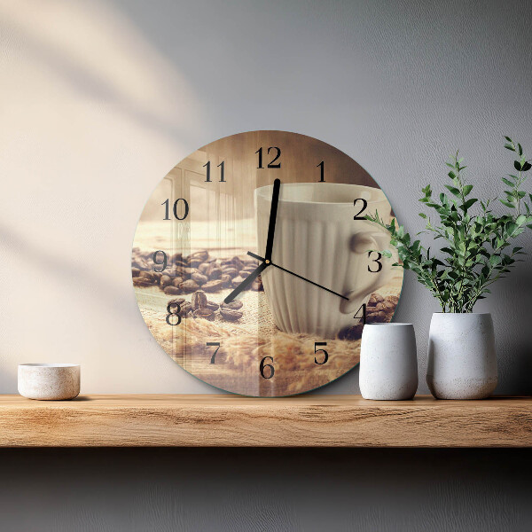 Reloj de pared redondo Café