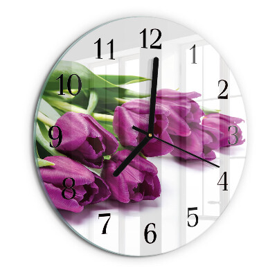 Reloj de pared redondo tulipanes