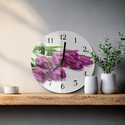 Reloj de pared redondo tulipanes