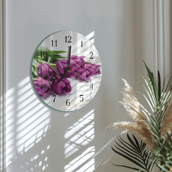 Reloj de pared redondo tulipanes