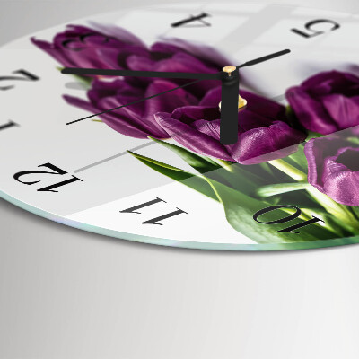 Reloj de pared redondo tulipanes