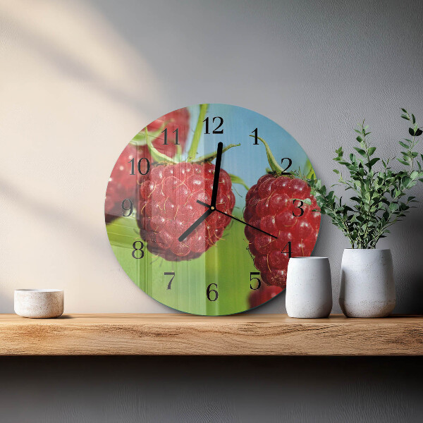 Reloj de pared redondo Frambuesas