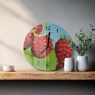 Reloj de pared redondo Frambuesas