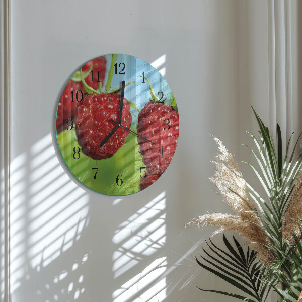 Reloj de pared redondo Frambuesas