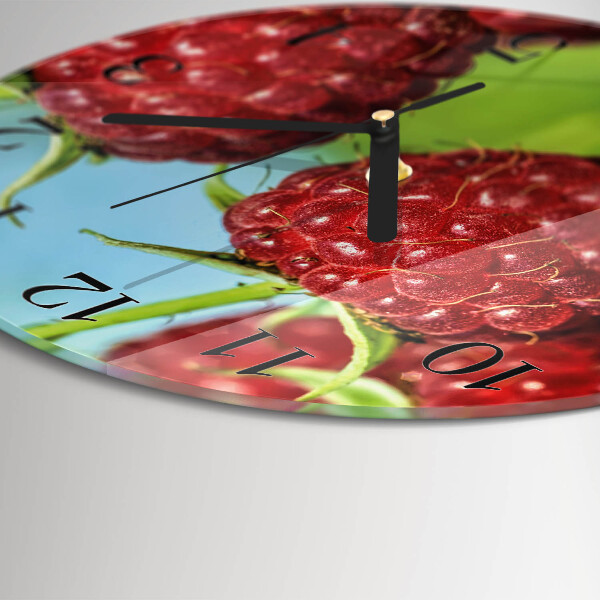 Reloj de pared redondo Frambuesas