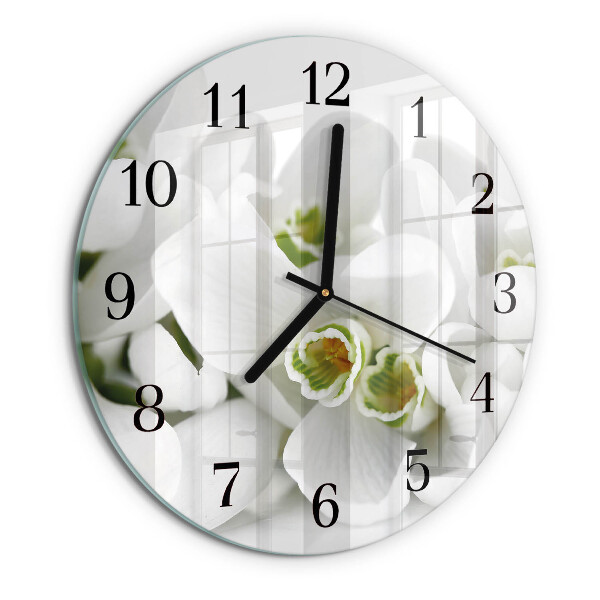 Reloj de pared redondo Flores