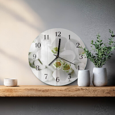 Reloj de pared redondo Flores
