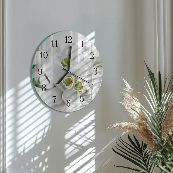 Reloj de pared redondo Flores