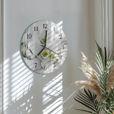 Reloj de pared redondo Flores