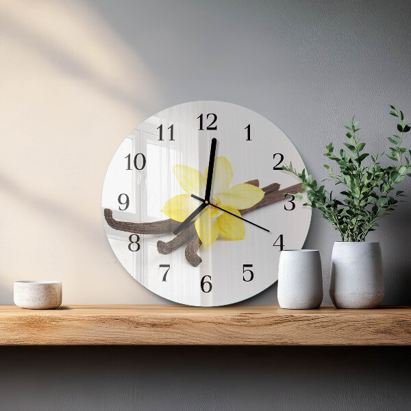 Reloj de pared redondo Orquídea de vainilla