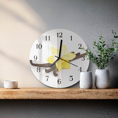 Reloj de pared redondo Orquídea de vainilla