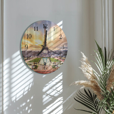 Reloj de pared redondo Torre Eiffel