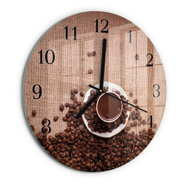 Reloj de pared redondo Granos de café