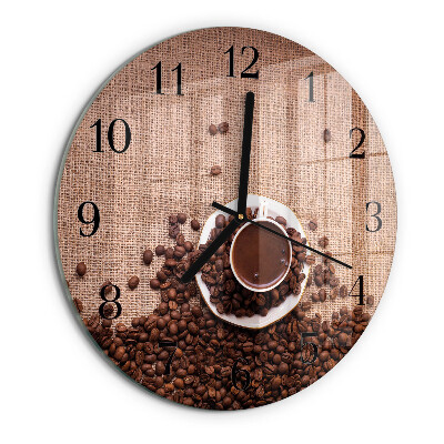 Reloj de pared redondo Granos de café