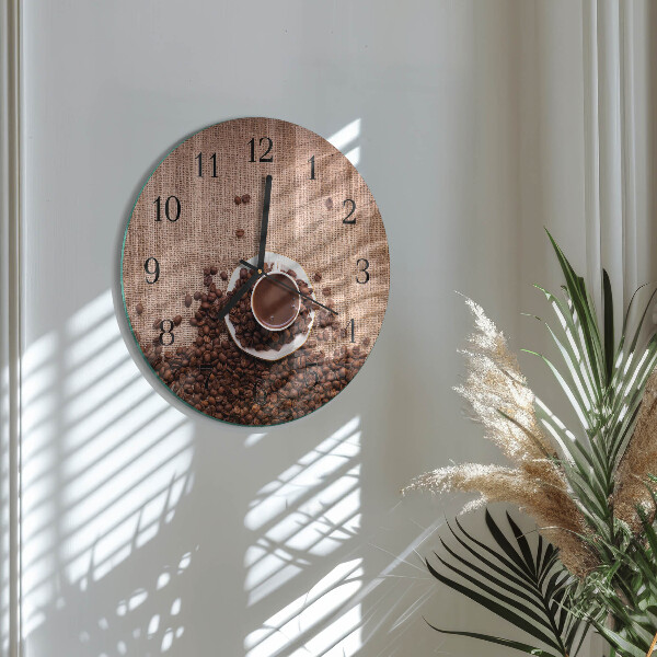 Reloj de pared redondo Granos de café
