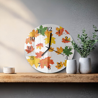 Reloj de pared redondo Hojas
