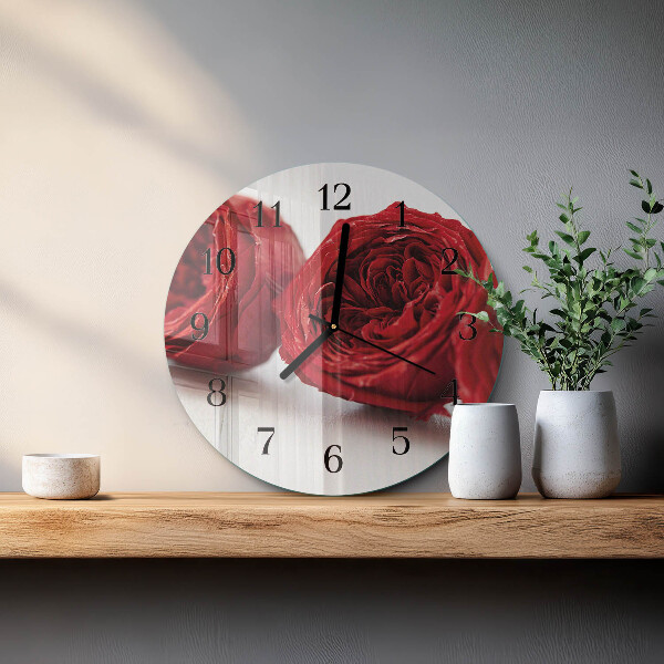 Reloj de pared redondo Flores