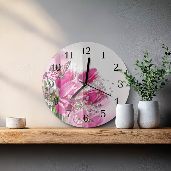 Reloj de pared redondo Mariposa