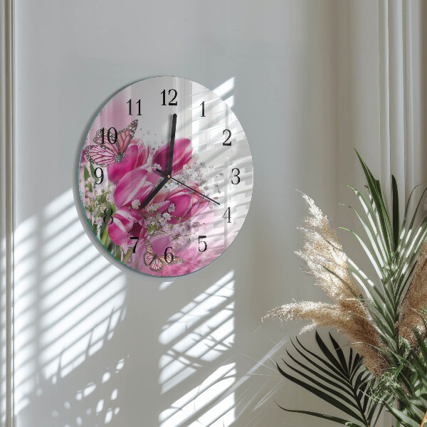 Reloj de pared redondo Mariposa