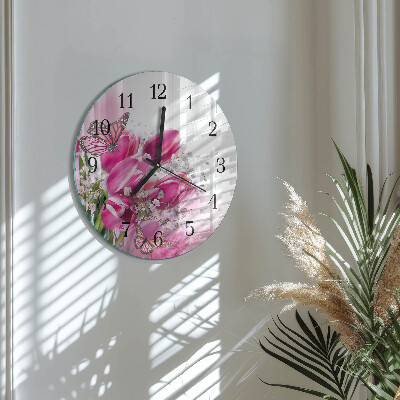 Reloj de pared redondo Mariposa