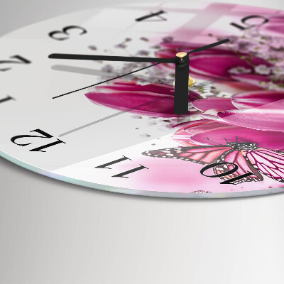 Reloj de pared redondo Mariposa