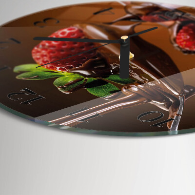 Reloj de pared redondo Fresas con chocolate