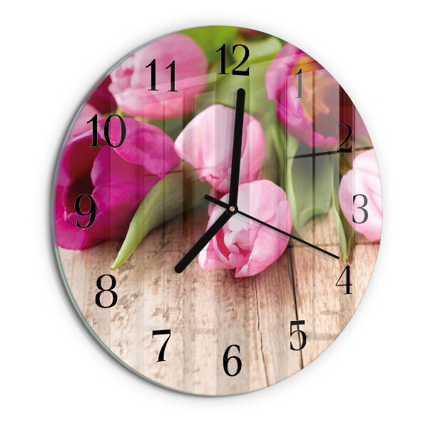 Reloj de pared redondo tulipanes