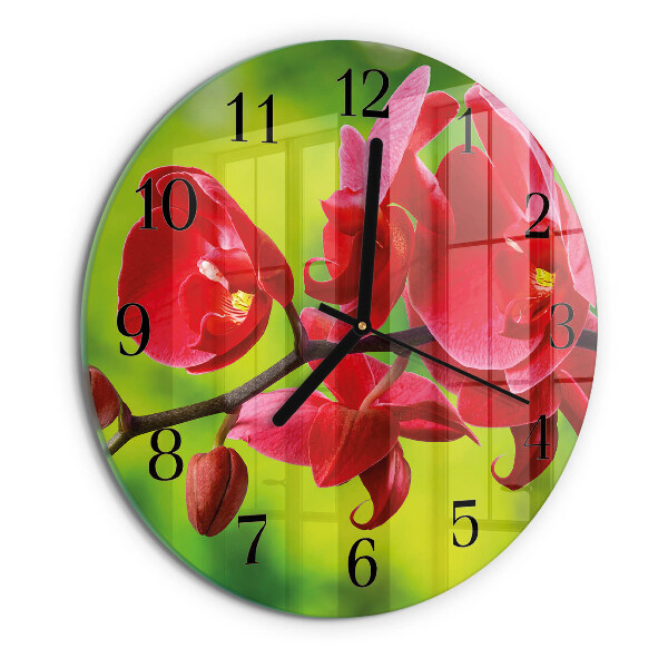 Reloj de pared redondo Orquídea