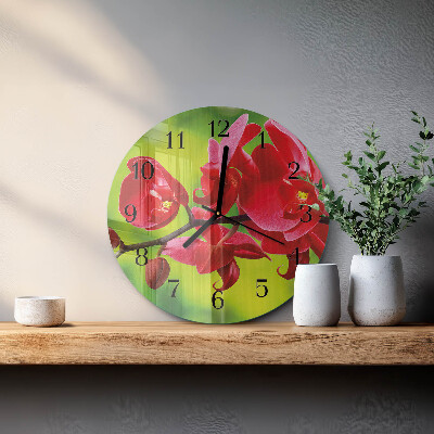 Reloj de pared redondo Orquídea