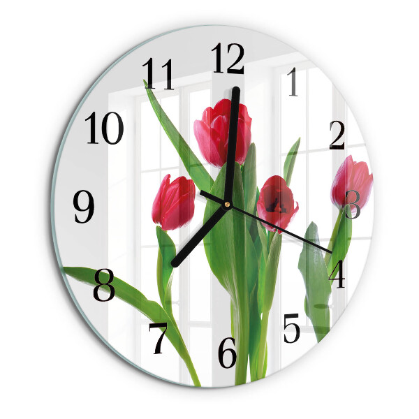 Reloj de pared redondo tulipanes