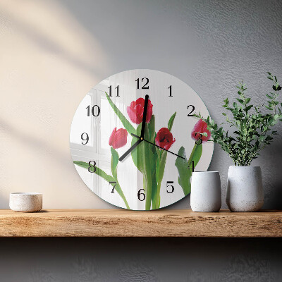 Reloj de pared redondo tulipanes