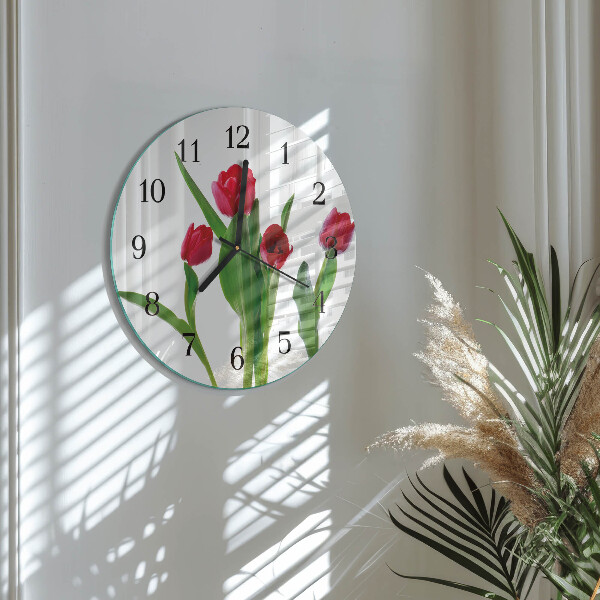 Reloj de pared redondo tulipanes
