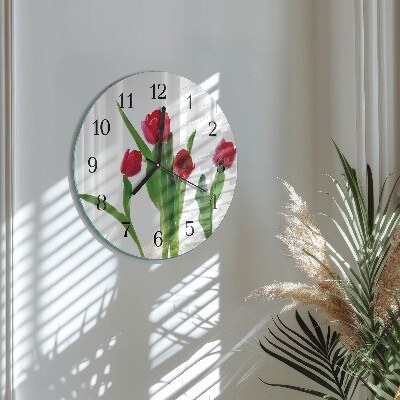 Reloj de pared redondo tulipanes