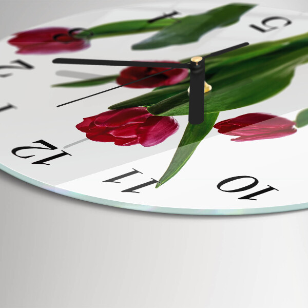 Reloj de pared redondo tulipanes