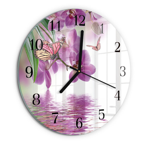 Reloj de pared redondo mariposas