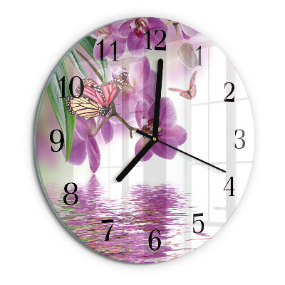 Reloj de pared redondo mariposas