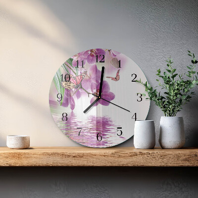 Reloj de pared redondo mariposas