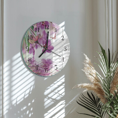 Reloj de pared redondo mariposas