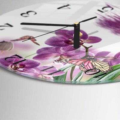 Reloj de pared redondo mariposas