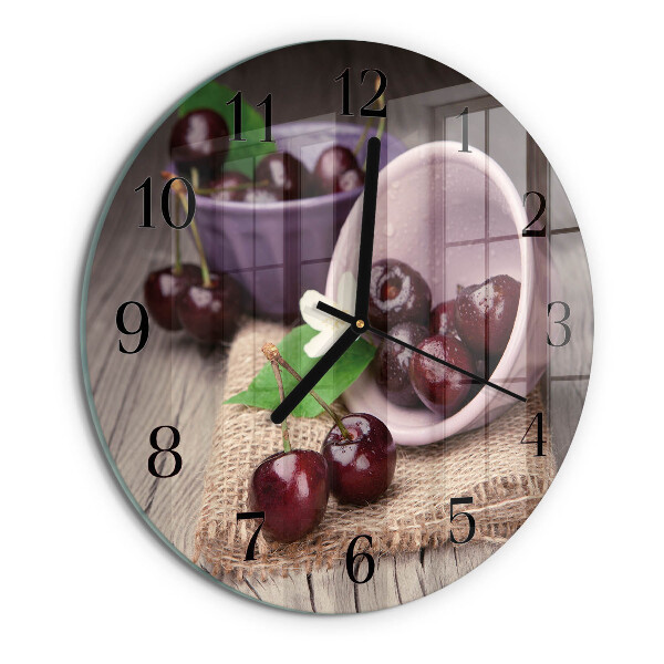 Reloj de pared redondo Cerezas de Borgoña