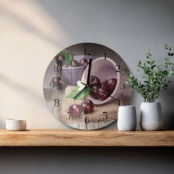 Reloj de pared redondo Cerezas de Borgoña