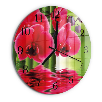 Reloj de pared redondo Orquídea