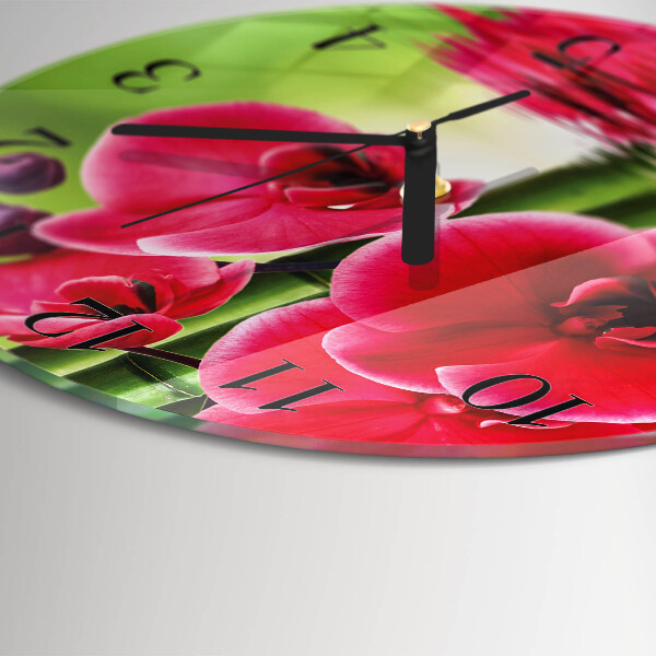 Reloj de pared redondo Orquídea