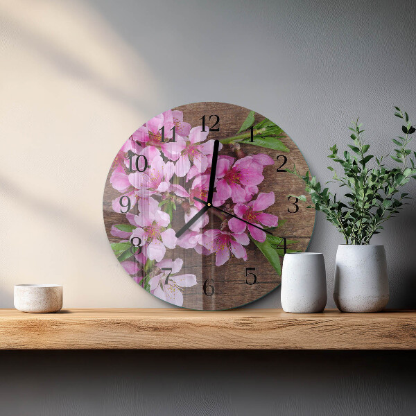 Reloj de pared redondo Flores