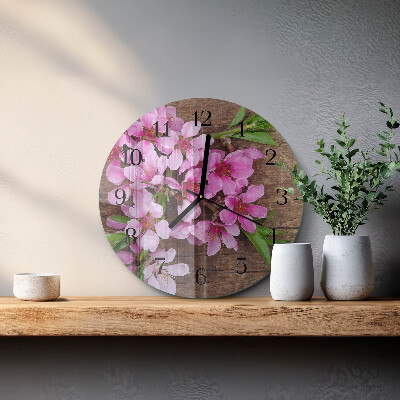 Reloj de pared redondo Flores