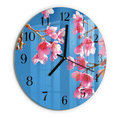 Reloj de pared redondo Flores