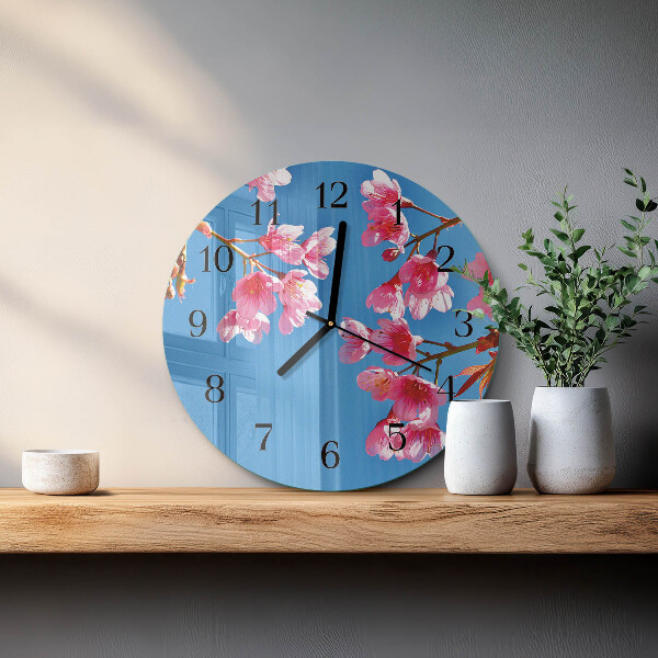Reloj de pared redondo Flores
