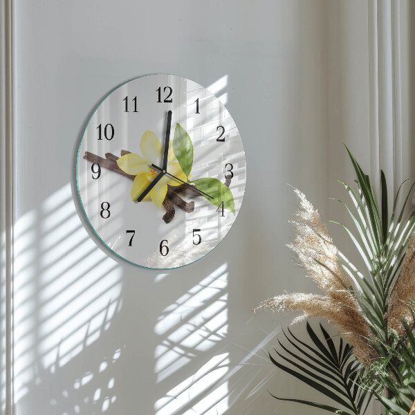 Reloj de pared redondo Orquídea de vainilla