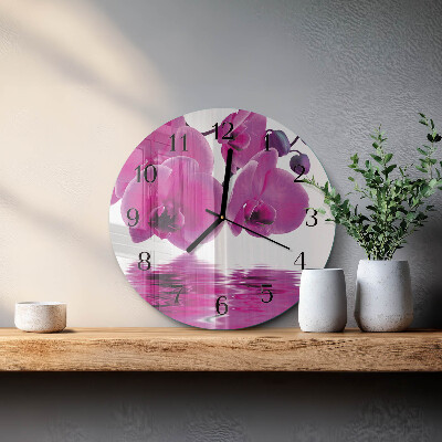 Reloj de pared redondo Orquídea