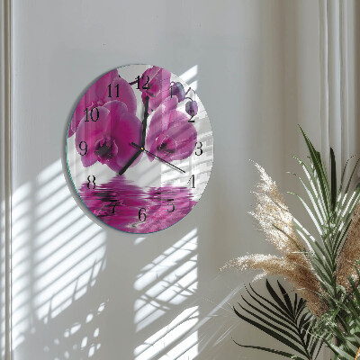 Reloj de pared redondo Orquídea